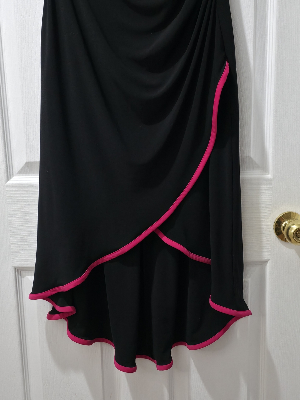 Vintage Y2K Jessica Strapless High-Low Midi Dress with Hot Pink Piping Trim✨ - Picture 3 of 6
